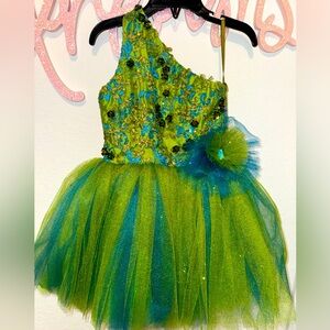 Beautiful lemon green raw silk dress and headband